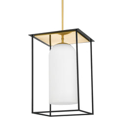 Mitzi - H644701L-AGB/TBK - One Light Pendant - Teres - Aged Brass/Textured Black Combo
