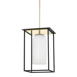 Mitzi - H644701S-AGB/TBK - One Light Pendant - Teres - Aged Brass/Textured Black Combo