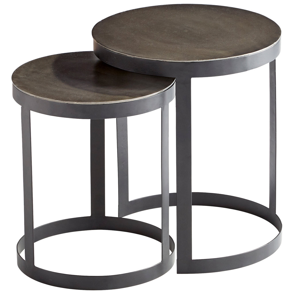 Cyan - 10734 - Side Table - Silver And Black