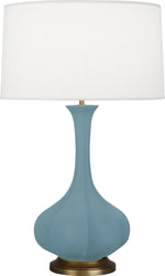 Robert Abbey - MOB94 - One Light Table Lamp - Pike - Matte Steel Blue Glazed w/Aged Brass