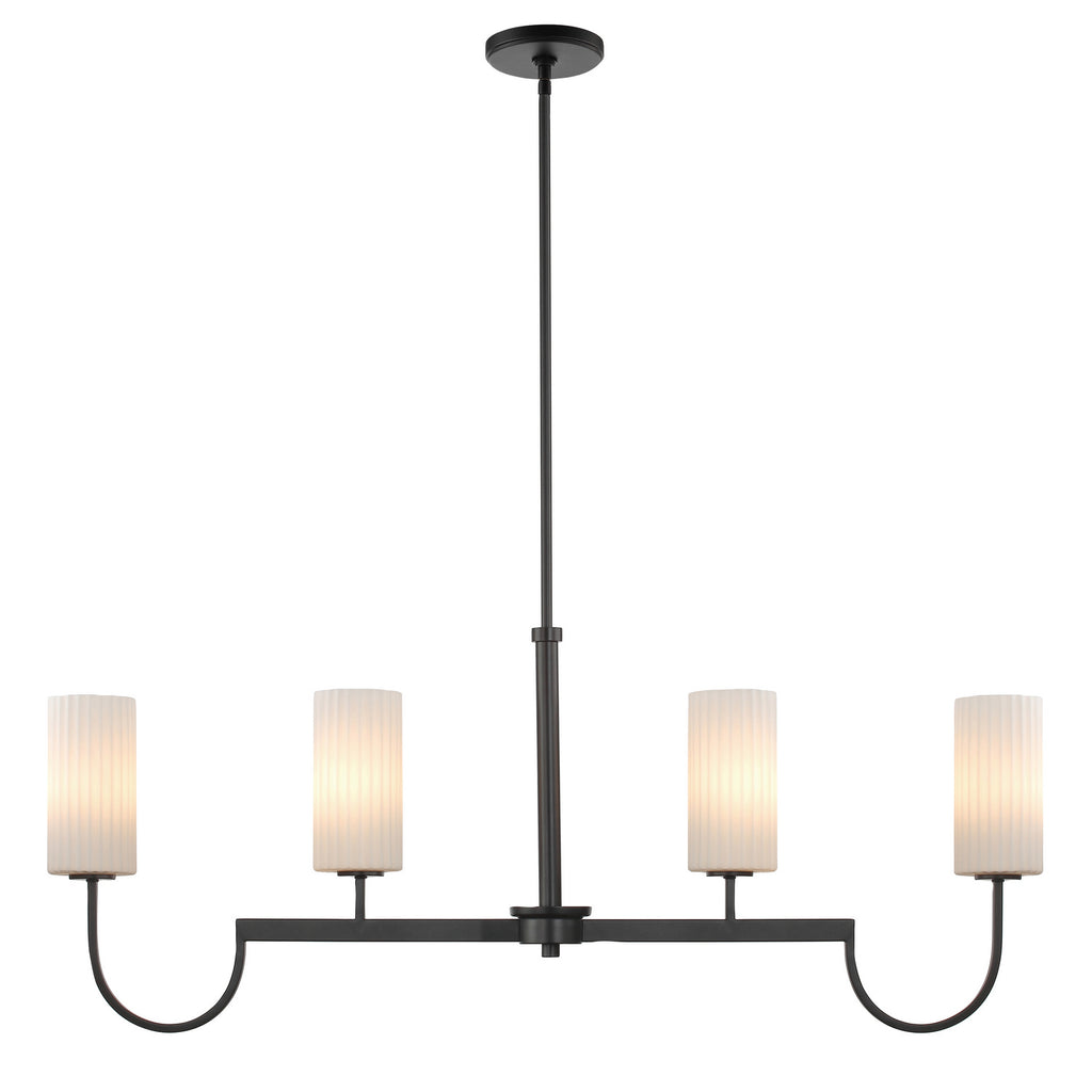 Maxim - 32004SWBK - Four Light Linear Chandelier - Town and Country - Black