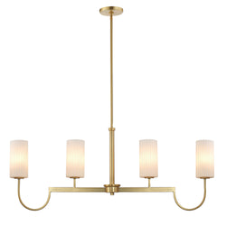 Maxim - 32004SWSBR - Four Light Linear Chandelier - Town and Country - Satin Brass