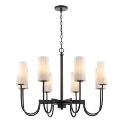 Maxim - 32008SWBK - Eight Light Chandelier - Town and Country - Black