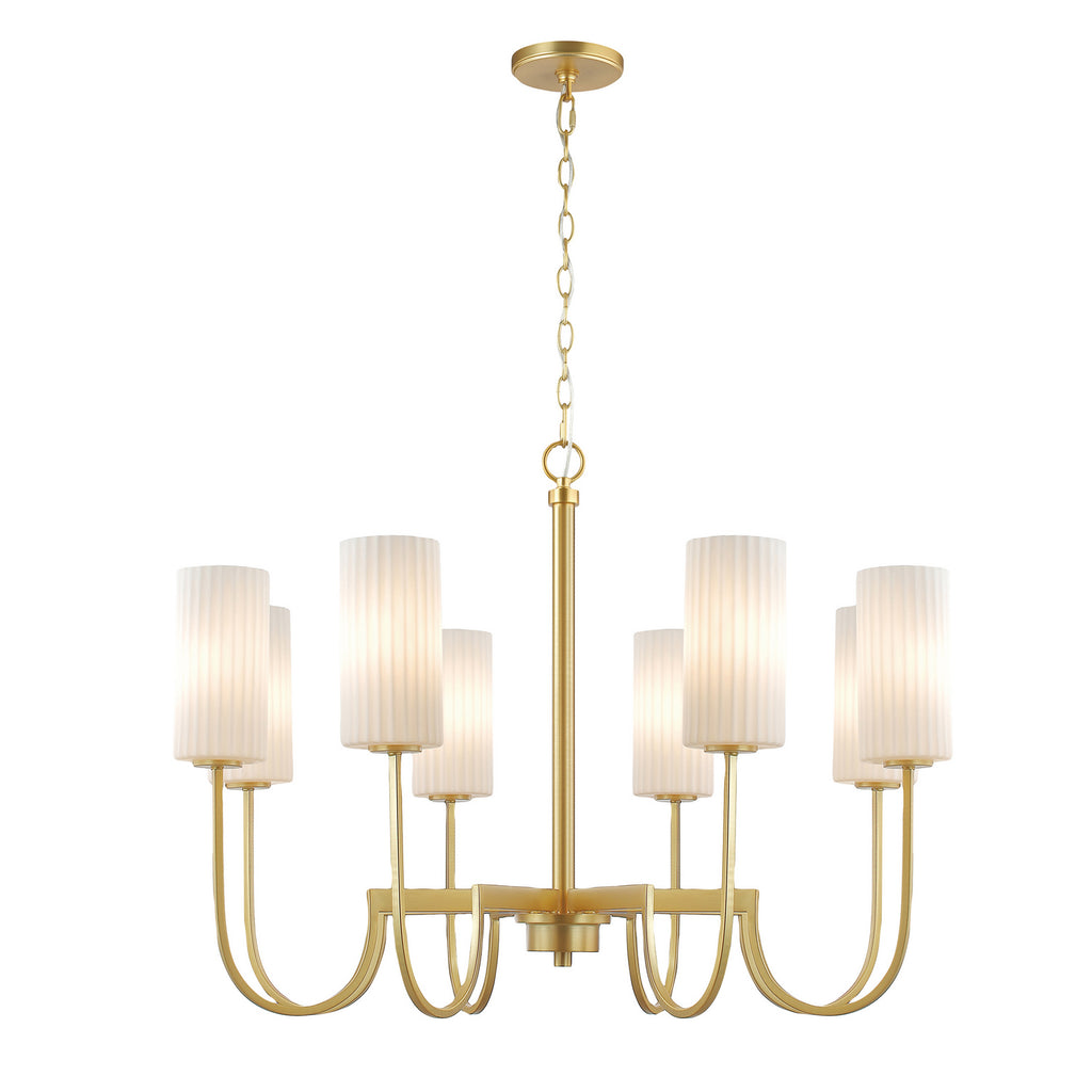 Maxim - 32008SWSBR - Eight Light Chandelier - Town and Country - Satin Brass
