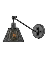 Hinkley - 3690BK-BKT - LED Wall Sconce - Arti - Black with Black Natural Rattan Shade