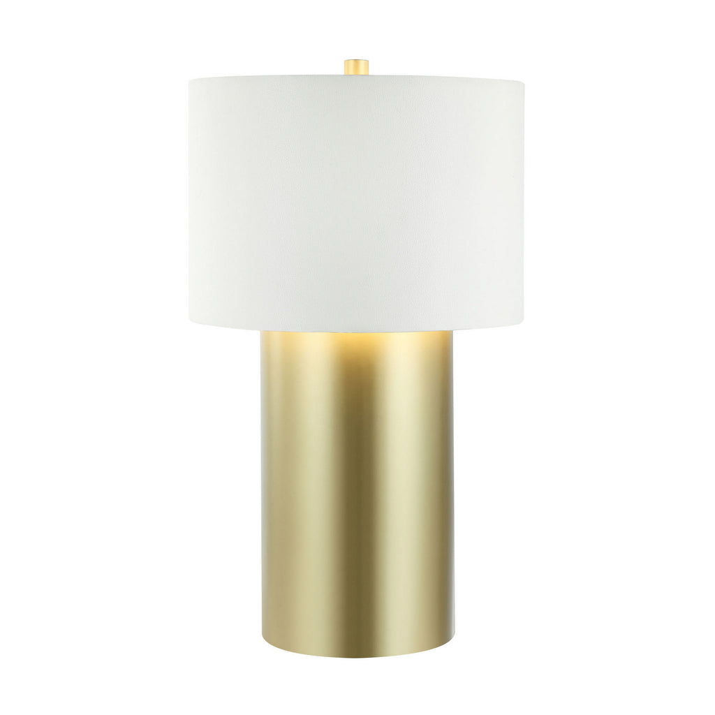 Varaluz - 368T01GOW - One Light Table Lamp - Secret Agent - Painted Gold/White Leather