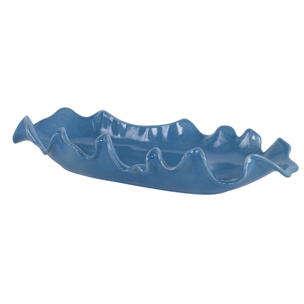 Ruffled Feathers Bowl in Gloss Blue Finish