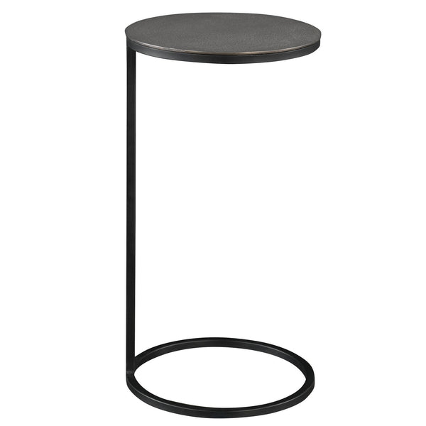 Brunei Accent/Drink Table in Aged Black Iron Finish