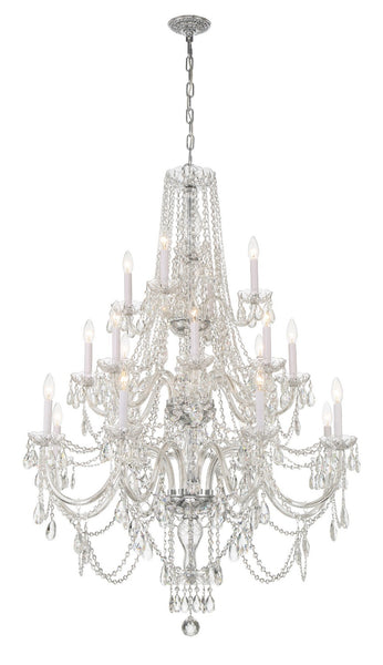 Traditional Crystal 20 Light Chandelier in Polished Chrome Finish