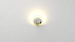 Koncept - GRW-S-WSY-SW1-HW - LED Wall Sconce - Gravy - Matte bright yellow body, Snoopy Woodstock face plates