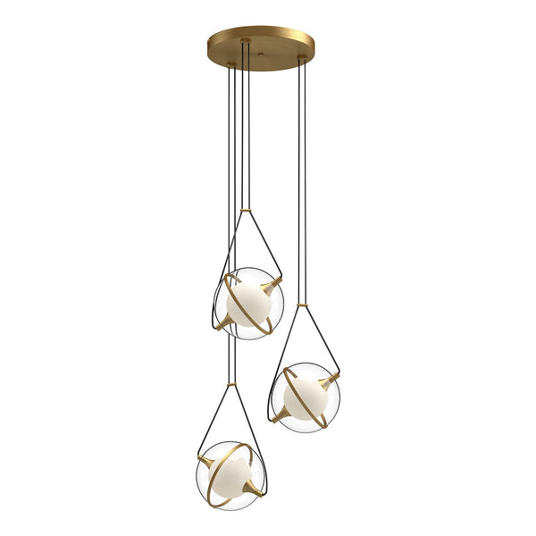Aries LED Chandelier in Black|Brushed Gold|Chrome Finish