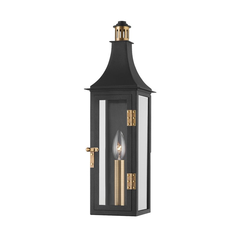 Troy Lighting - B7819-PBR/TBK - One Light Exterior Wall Sconce - Wes - Patina Brass