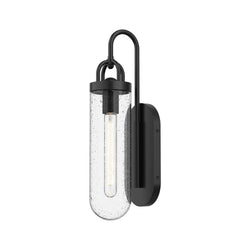 Alora - EW461101BKCB - One Light Outdoor Wall Lantern - Lancaster - Clear Bubble Glass/Textured Black