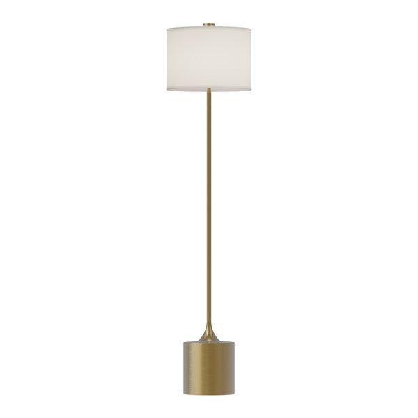 Issa One Light Floor Lamp in Brushed Gold/Ivory Linen|Matte Black/Ivory Linen|White/Ivory Linen Finish