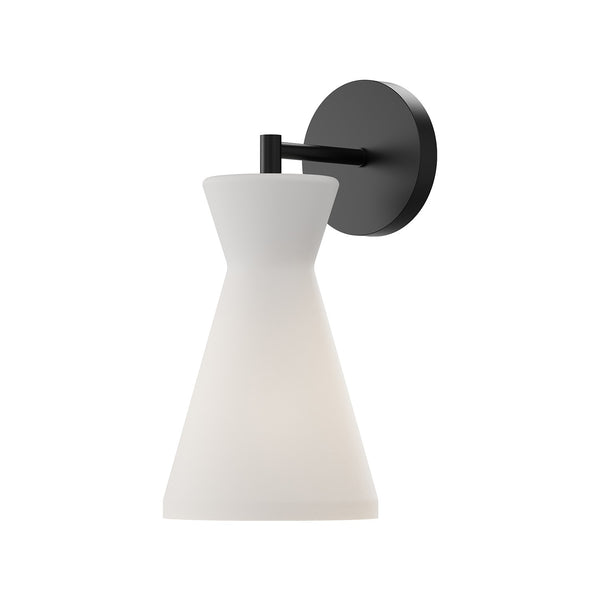 Betty One Light Wall Sconce in Aged Gold/Opal Glass|Matte Black/Opal Glass Finish