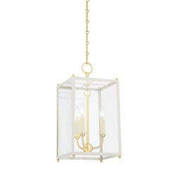 Hudson Valley - MDS1200-AGB/OW - Three Light Lantern - Chaselton - Aged Brass