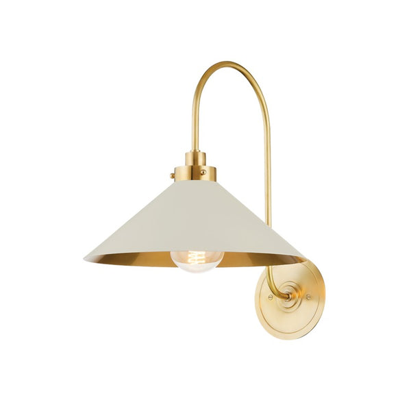 Clivedon One Light Wall Sconce in Aged Brass Finish