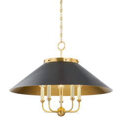 Hudson Valley - MDS1403-AGB/DB - Five Light Chandelier - Clivedon - Aged Brass