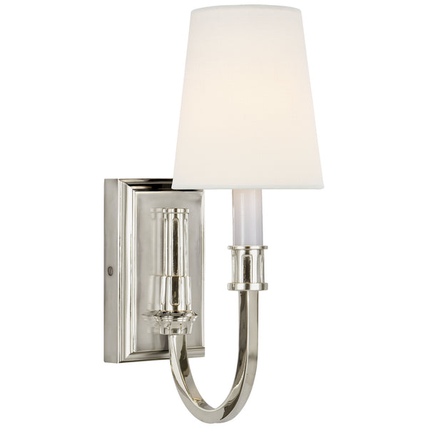 Modern Library One Light Wall Sconce in Polished Nickel Finish