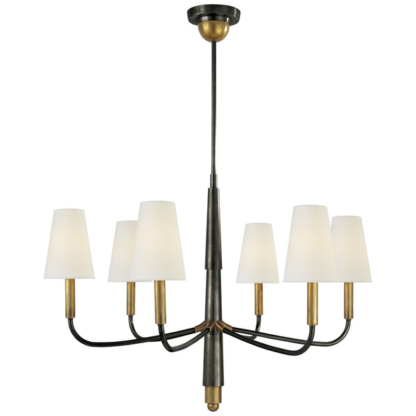 Farlane Six Light Chandelier in Bronze with Antique Brass Finish