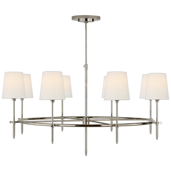 Bryant Eight Light Chandelier in Polished Nickel Finish