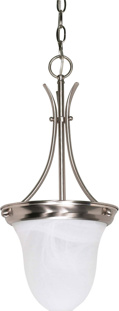 Nuvo Lighting - 60-394 - One Light Pendant - Alabaster Glass Bell - Brushed Nickel
