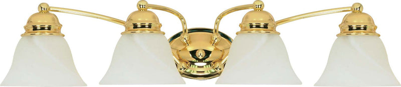 Empire Four Light Vanity in Polished Brass Finish