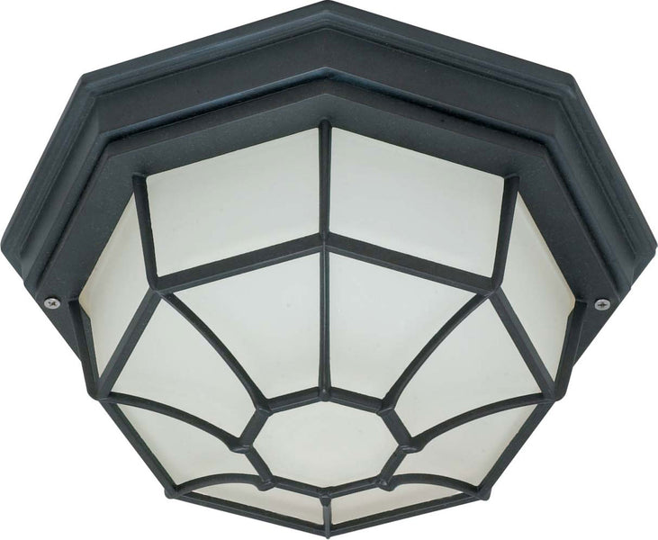 Spider Cage Textured Black One Light Ceiling Mount in Textured Black Finish