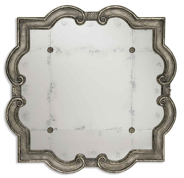 Prisca Mirror in Silver w/Black Finish