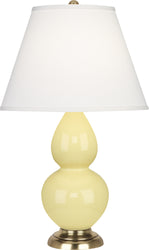 Robert Abbey - 1614X - One Light Accent Lamp - Small Double Gourd - Butter Glazed w/Antique Natural Brass