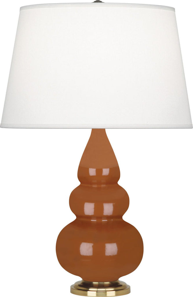 Robert Abbey - 255X - One Light Accent Lamp - Small Triple Gourd - Cinnamon Glazed Ceramic w/ Antique Natural Brassed