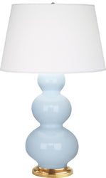 Robert Abbey - 321X - One Light Table Lamp - Triple Gourd - Baby Blue Glazed w/Antique Natural Brass