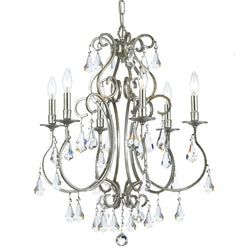 Crystorama - 5016-OS-CL-MWP - Six Light Chandelier - Ashton - Olde Silver