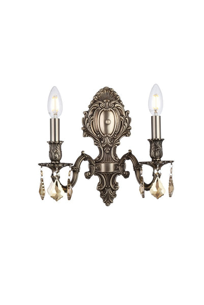Monarch Two Light Wall Sconce in Pewter Finish