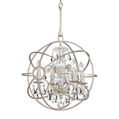 Crystorama - 9025-OS-CL-MWP - Four Light Mini Chandelier - Solaris - Olde Silver