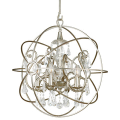 Crystorama - 9026-OS-CL-MWP - Five Light Chandelier - Solaris - Olde Silver