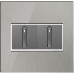 Legrand - AWM2GMS4 - Gang Wall Plate - Adorne - Brushed Stainless