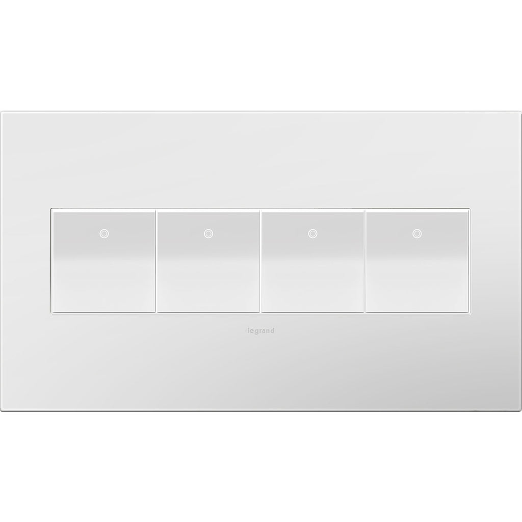 Legrand - AWP4GWH4 - Gang Wall Plate - Adorne - Gloss White