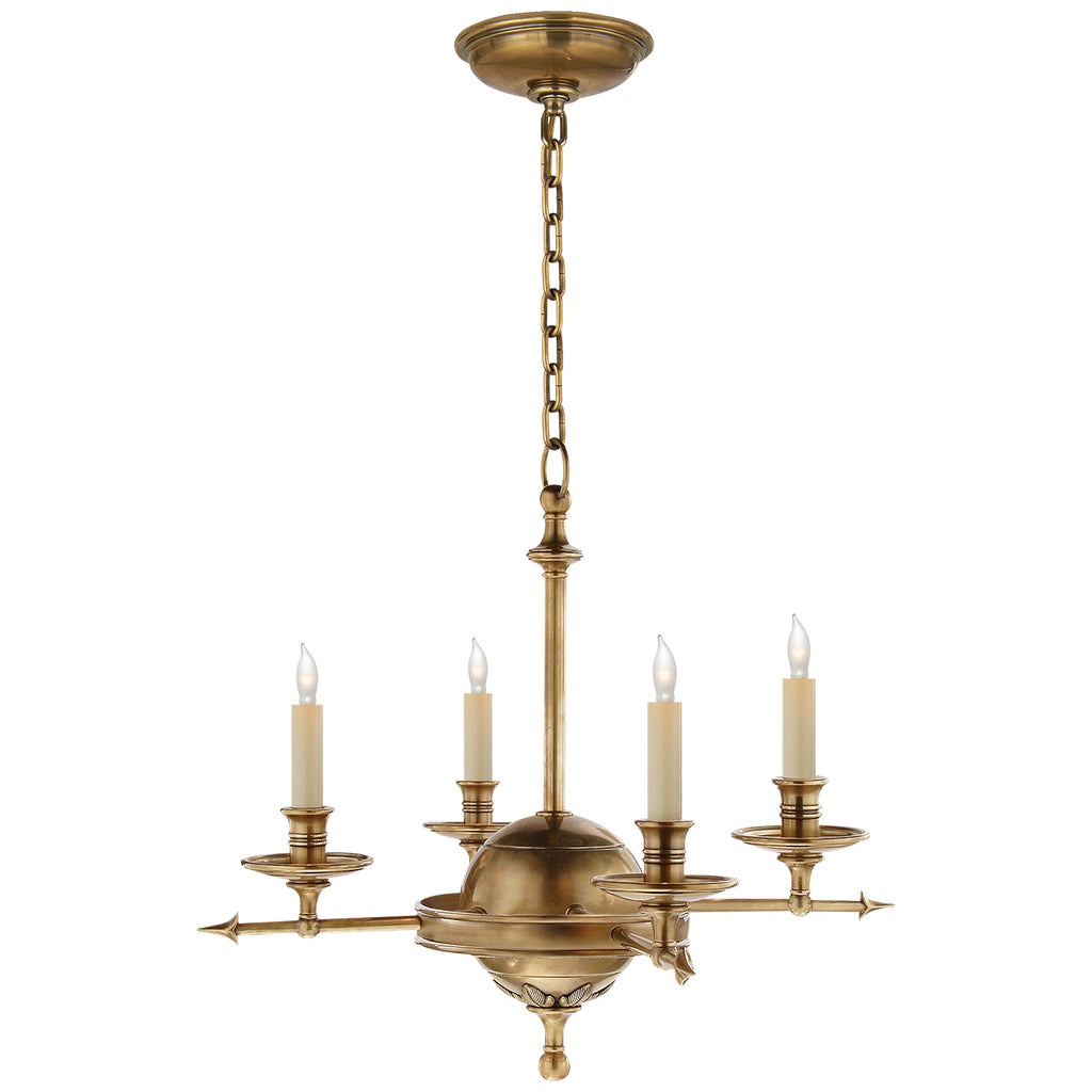 Visual Comfort Signature - CHC 1448AB - Four Light Chandelier - Leaf and Arrow - Antique-Burnished Brass