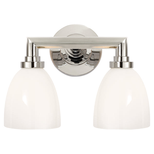 Wilton Two Light Bath Sconce in Polished Nickel Finish
