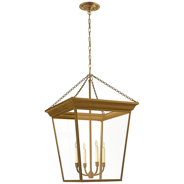 Cornice Four Light Lantern in Hand-Rubbed Antique Brass Finish