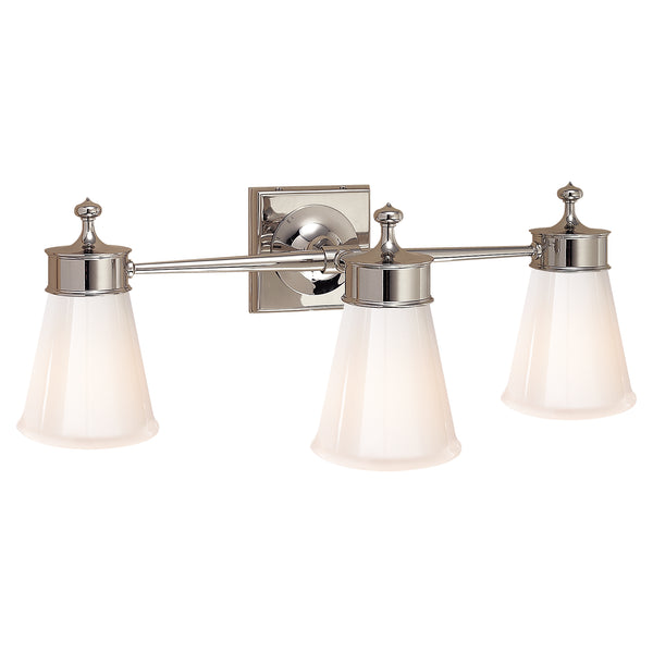 Siena Three Light Wall Sconce in Polished Nickel Finish