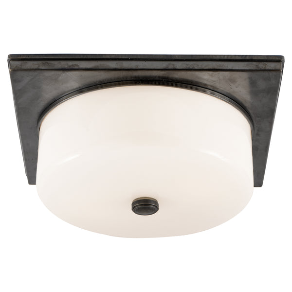 Newhouse Block Two Light Flush Mount in Bronze Finish