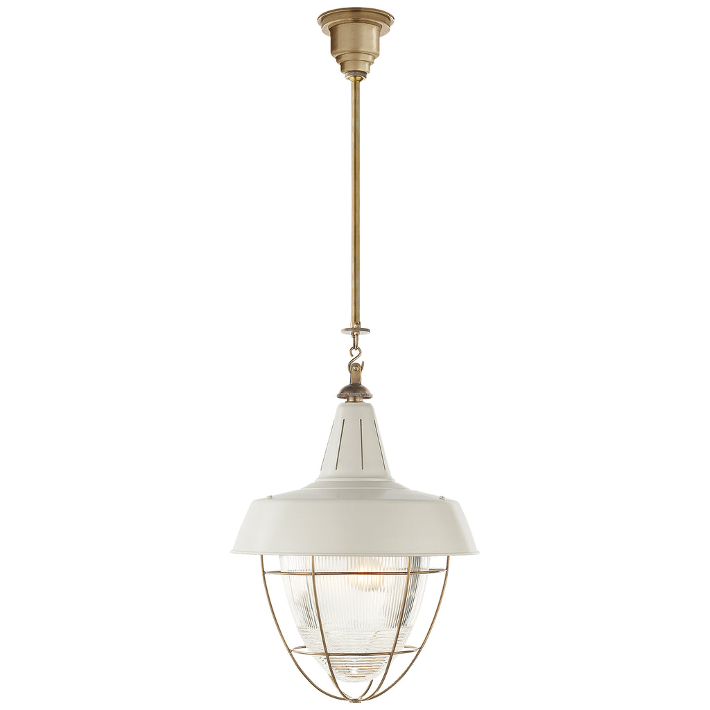 Visual Comfort Signature - TOB 5042HAB-WHT - Two Light Pendant - Henry - Hand-Rubbed Antique Brass