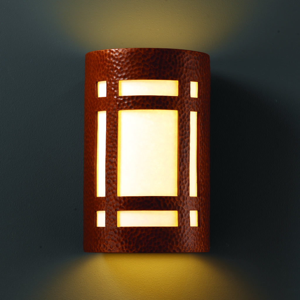 Justice Designs - CER-5485-HMCP - Wall Sconce - Ambiance - Hammered Copper