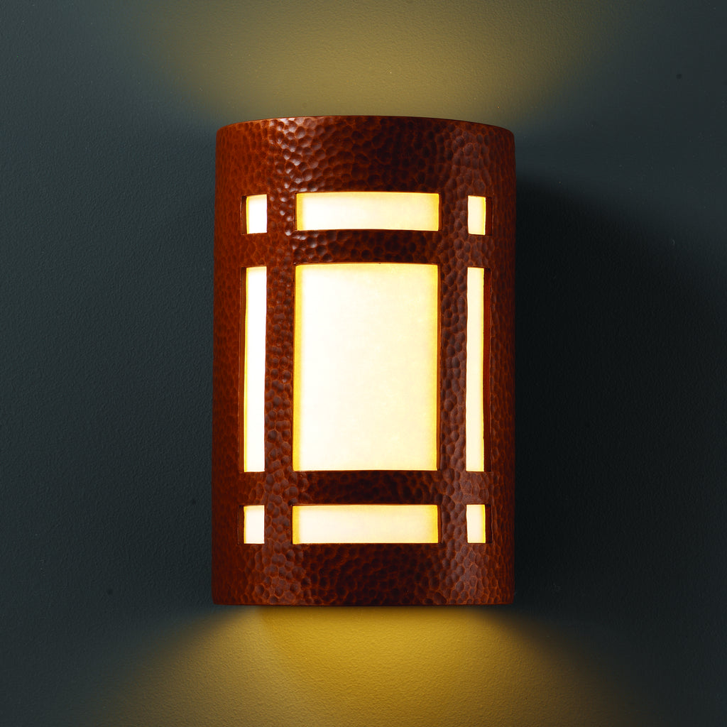 Justice Designs - CER-5495-HMCP - Wall Sconce - Ambiance - Hammered Copper