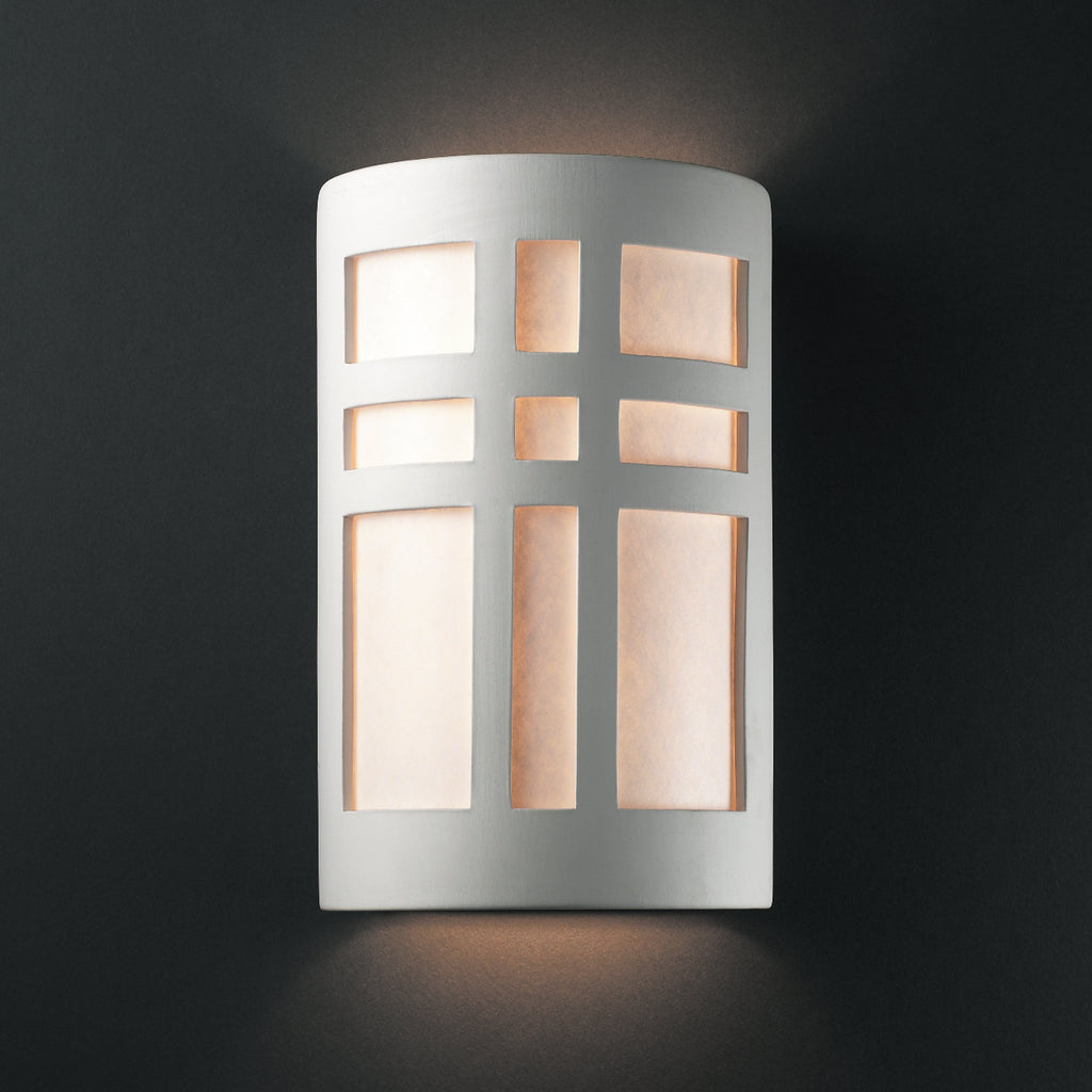 Justice Designs - CER-7295W-BIS - Lantern - Ambiance - Bisque