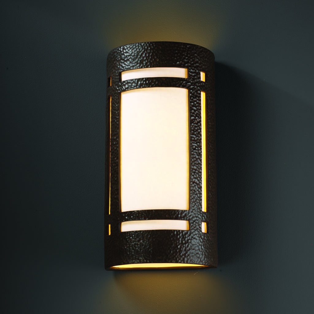 Justice Designs - CER-7497-HMIR - Lantern - Ambiance - Hammered Iron