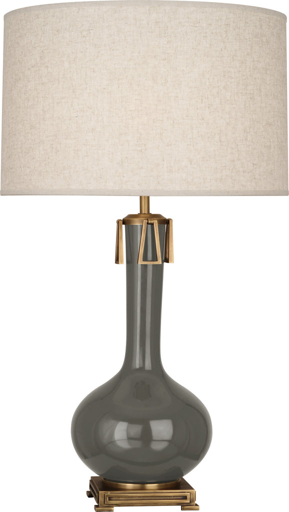 Robert Abbey - CR992 - One Light Table Lamp - Athena - Ash Glazed w/Aged Brass
