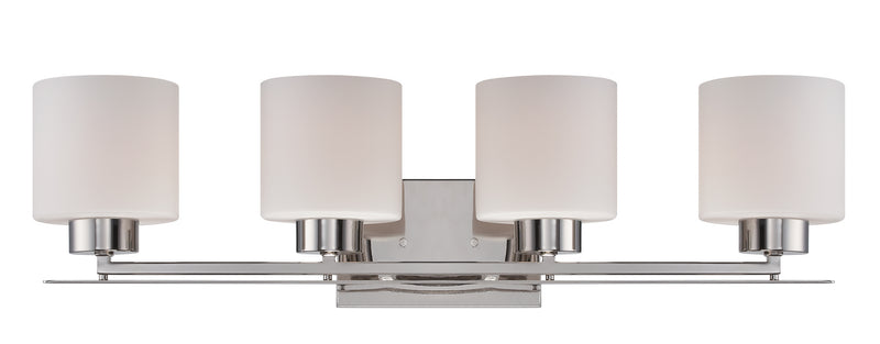Parallel Four Light Vanity in Polished Nickel Finish
